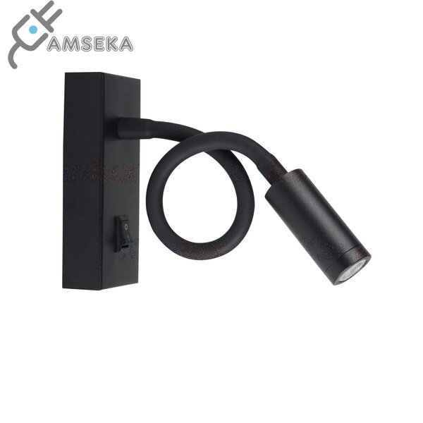 LED sieninis šviestuvas Kanlux TONIL II 3,3W, 3000K, juodos spalvos