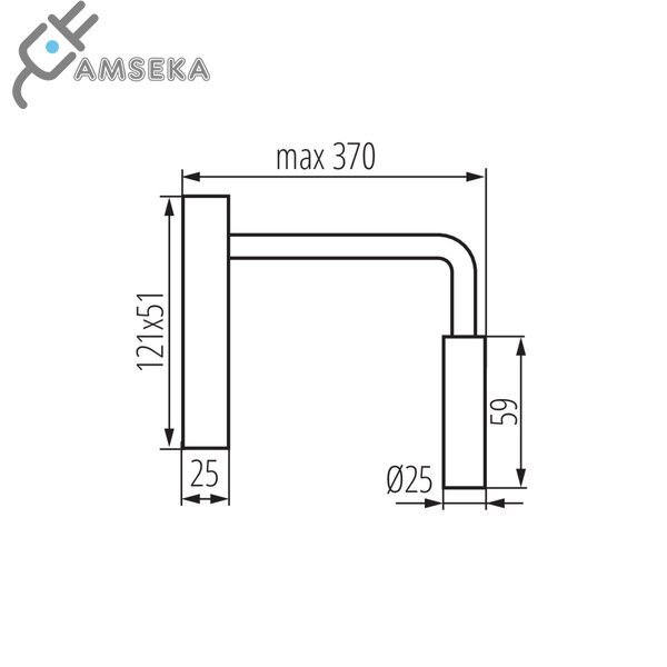 LED sieninis šviestuvas Kanlux TONIL II 3,3W, 3000K, juodos spalvos 5