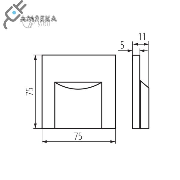 LED sieninis šviestuvas Kanlux Erinus, 0.8W, 4000K 3