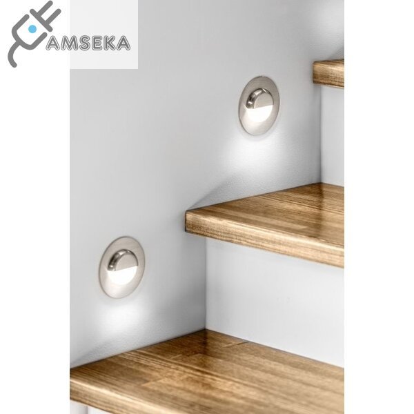 Įleidžiamas šviestuvas GTV ESCADA OB 0,8W, DC12V, sidabrinės spalvos, IP20, 4000K 3