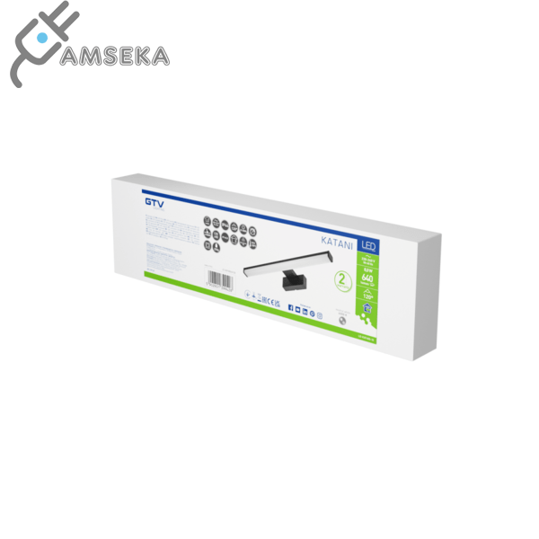 8W sieninis šviestuvas, GTV Catania, juodas 3