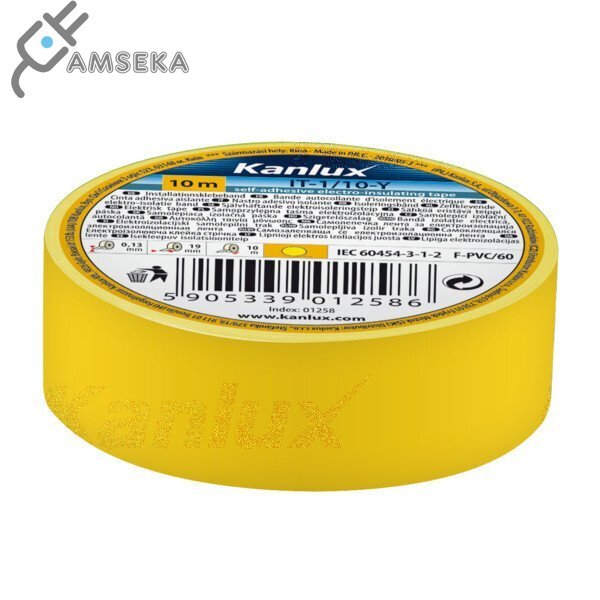 Izoliacinė juosta Kanlux, geltona, 19mm x 20m