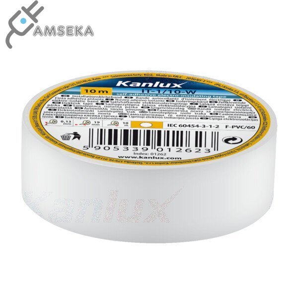 Izoliacinė juosta Kanlux, balta, 19mm x 20m