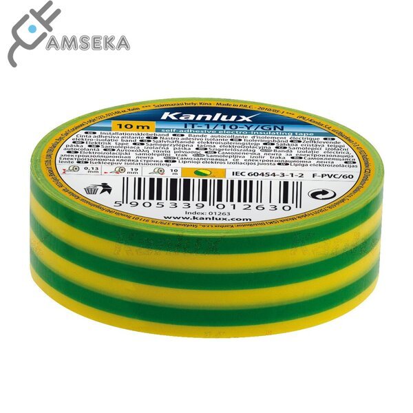 Izoliacinė juosta Kanlux, geltona/žalia,19mm x 20m