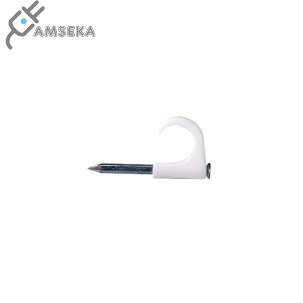 Apkaba 7-10 TC apvaliam kabeliui su vinuku, balta [pak. po 100 vnt.]