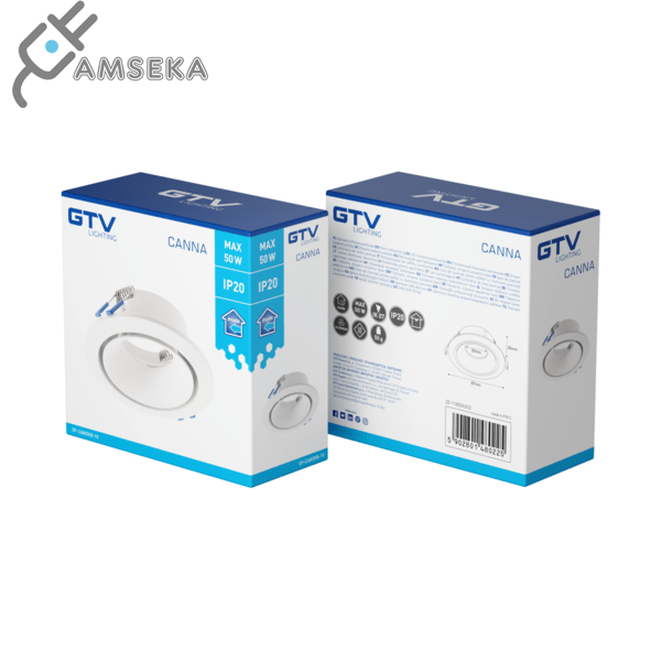 Šviestuvas įleidžiamas GTV CANNA, baltos spalvos 4