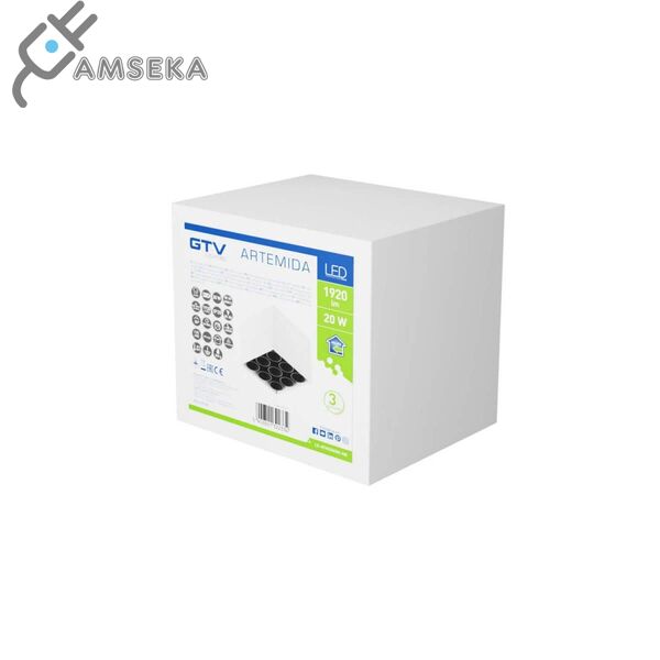 20W LED šviestuvas GTV ARTEMIDA, 4000K, baltos spalvos 3