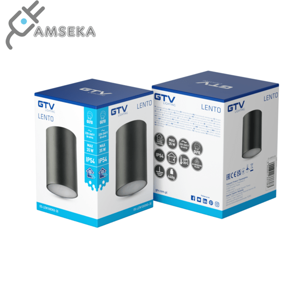 GTV hermetinis šviestuvas LENTO, juodas 2