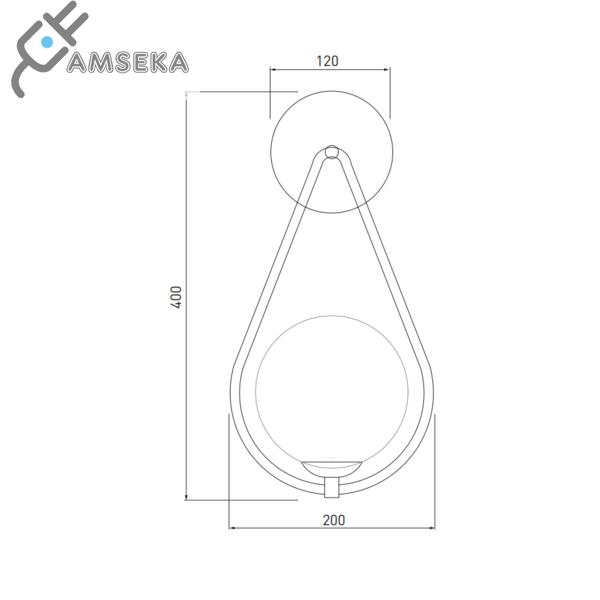Sieninis šviestuvas CIKLOP, E27, aukso spalvos 2
