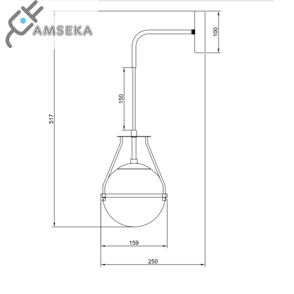 Sieninis šviestuvas DROP 4, E27, auksinės spalvos 1