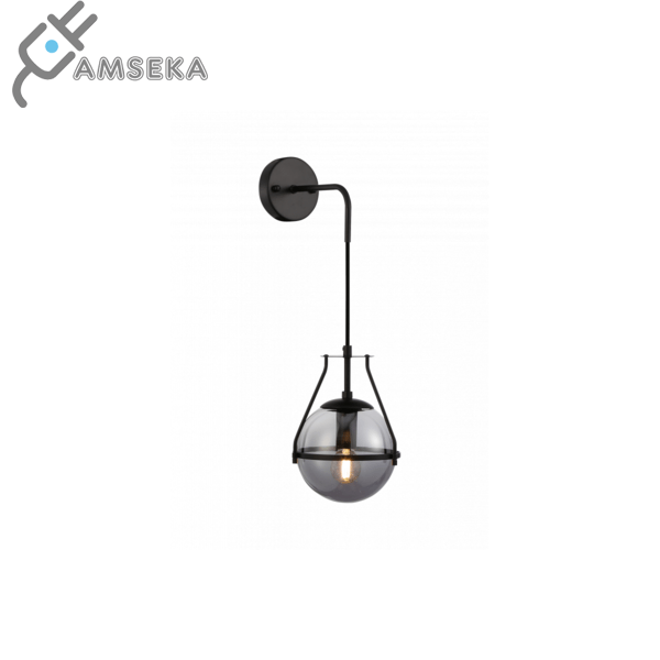 Sieninis šviestuvas DROP 4, E27, juodas