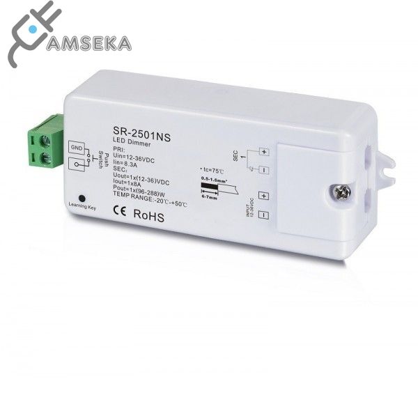 LED juostų valdymo imtuvas 12-36V 1x8A vienos spalvos Easy-RF serija