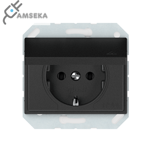 Kištukinis lizdas IP44 Vilma XP500, su įžem, antracito spalvos