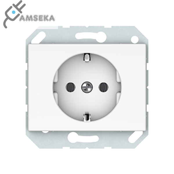 Kištukinis lizdas Vilma XP500, su įžem, baltos spalvos